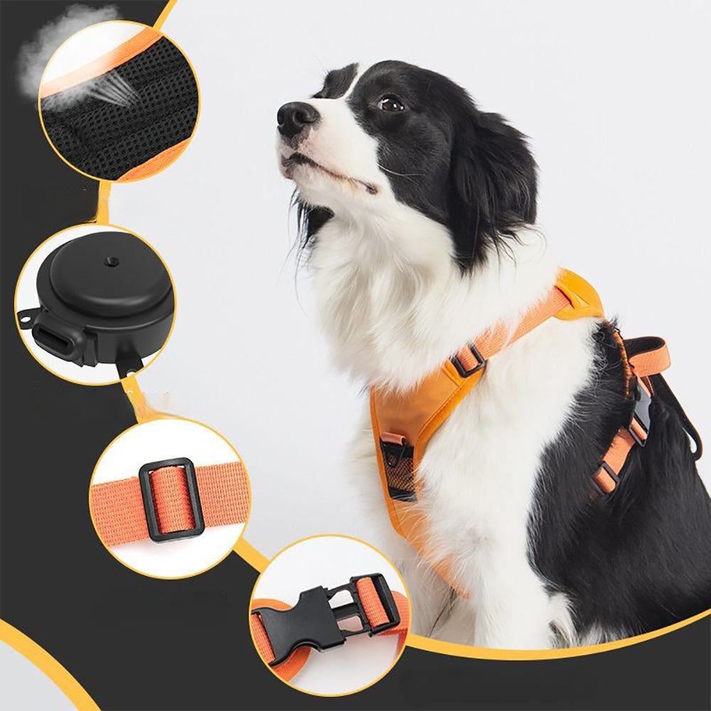 2-in-1 Reflective No-Pull Dog Harness with Retractable Leash – Black - L - Pets Preference