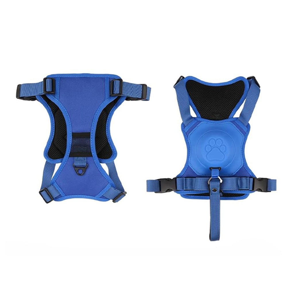 2-in-1 Reflective No-Pull Dog Harness with Retractable Leash – Blue - M - Pets Preference