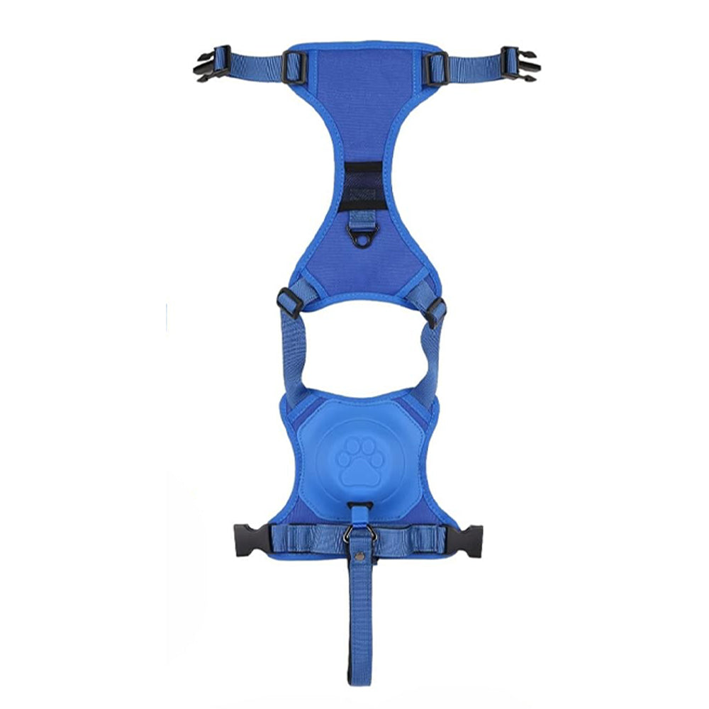 2-in-1 Reflective No-Pull Dog Harness with Retractable Leash – Blue - M - Pets Preference