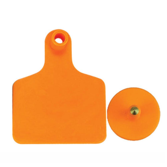 100x Cattle Ear Tags 5x4cm Set - Small Orange Blank Sheep Pig Livestock Label - Pets Preference