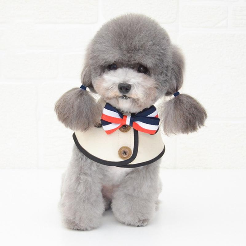 Dog Shawl Saliva Towel Scarf Pet Bow Tie Jewelry Accessories - Size L - Khaki - Pets Preference