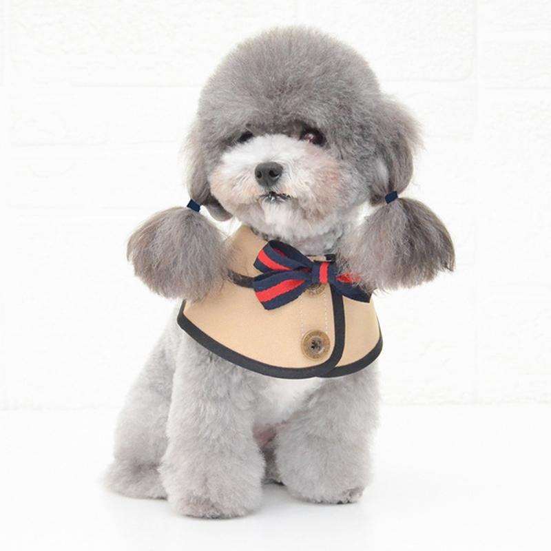 Dog Shawl Saliva Towel Scarf Pet Bow Tie Jewelry Accessories - Size L - Khaki - Pets Preference