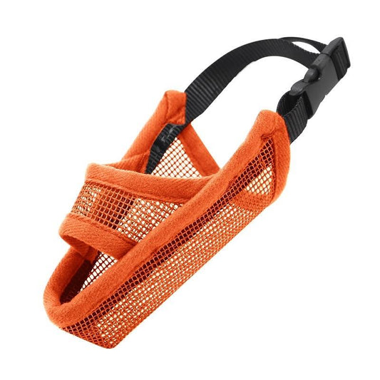 Dog Mouth Cover Anti-Bite Mesh Mask – Medium & Large Dogs - Orange M - Pets Preference