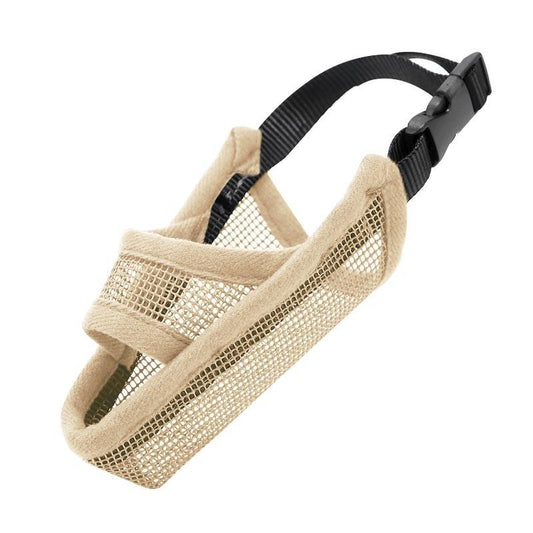 Dog Mouth Cover Anti-Bite Mesh Mask – Medium & Large Dogs - Beige XXS - Pets Preference