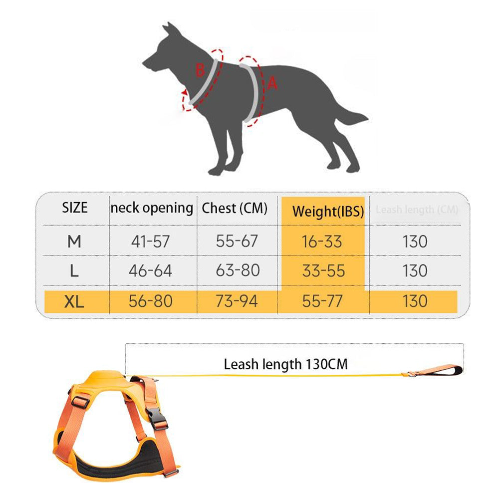 2-in-1 Reflective No-Pull Dog Harness with Retractable Leash – Black - L - Pets Preference