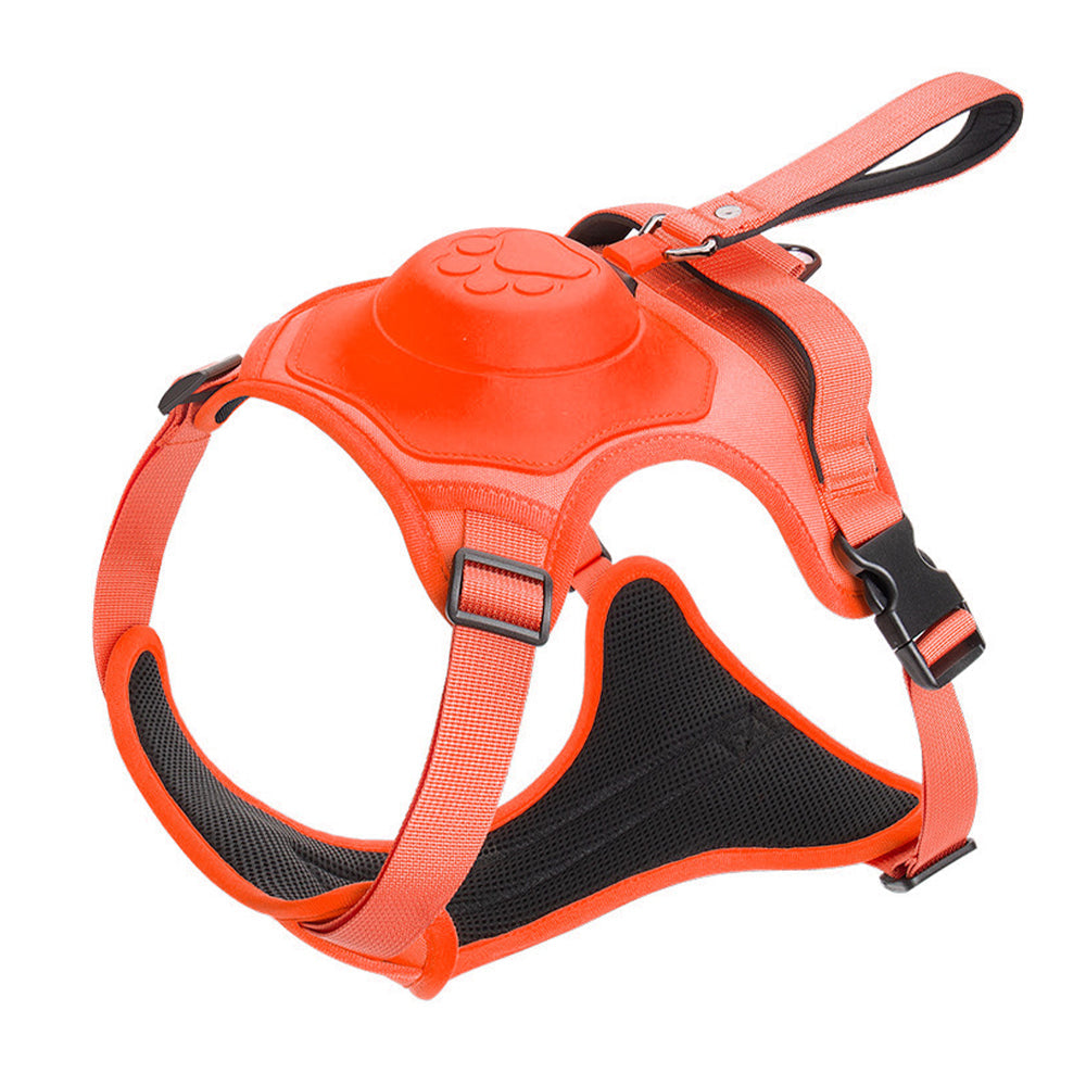 2-in-1 Reflective No-Pull Dog Harness with Retractable Leash – Black - L - Pets Preference