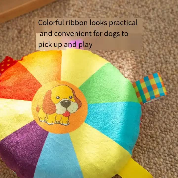 3 PCS Plush Dog Chew Toy with Sound – Interactive Frisbee for Teeth Grinding & Play - Dog Design - Pets Preference