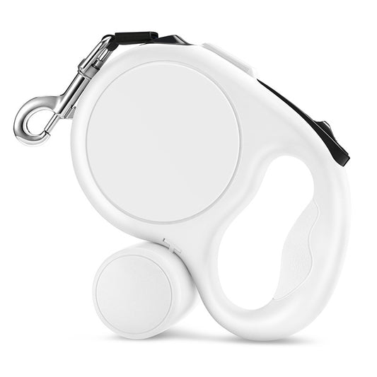 5M Retractable Dog Leash - White - Pets Preference
