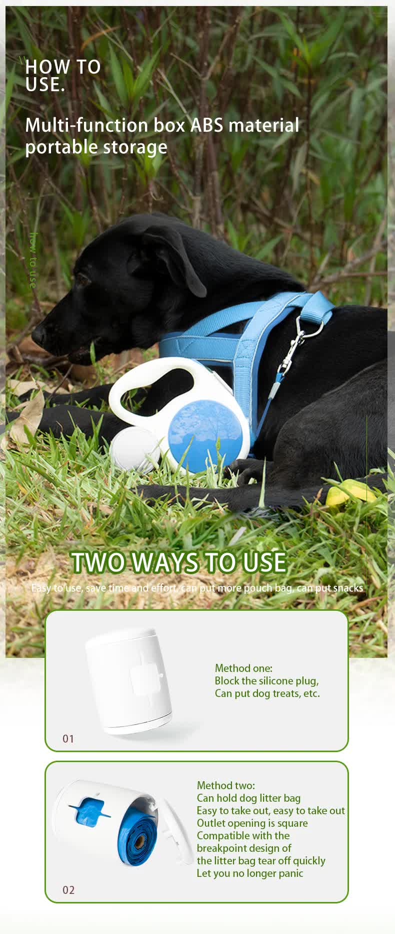 5M Retractable Dog Leash - Dark Blue - Pets Preference