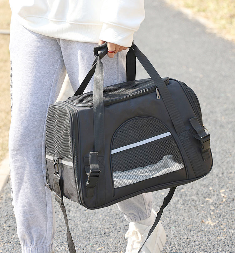 Portable Pet Tote Bag with Mat – Black - Pets Preference