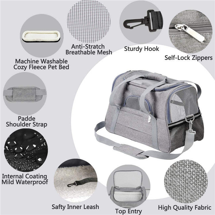 Portable Pet Tote Bag with Mat – Black - Pets Preference