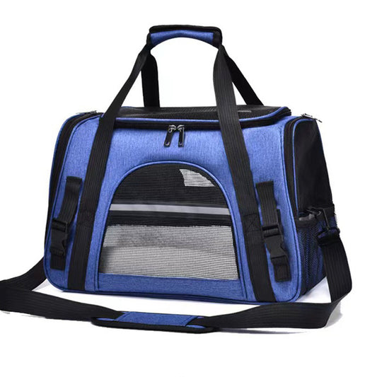 Portable Pet Tote Bag with Mat – Dark Blue - Pets Preference