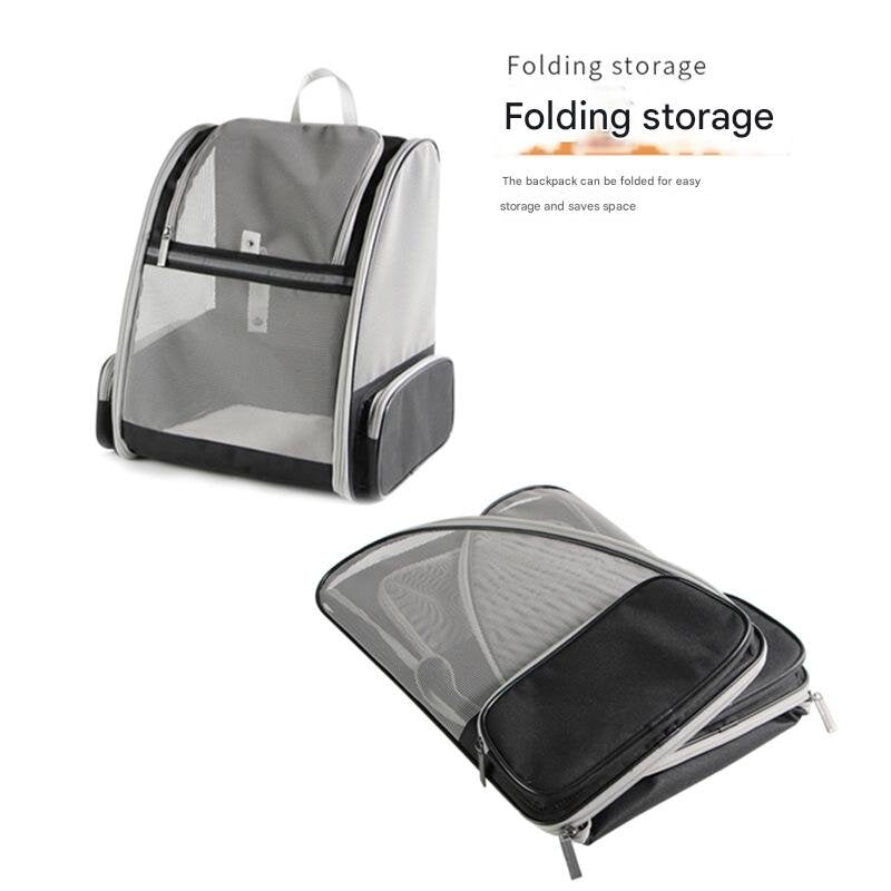 Foldable Pet Carrier Backpack - Gray - Pets Preference