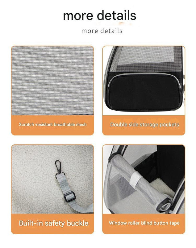 Foldable Pet Carrier Backpack - Gray - Pets Preference
