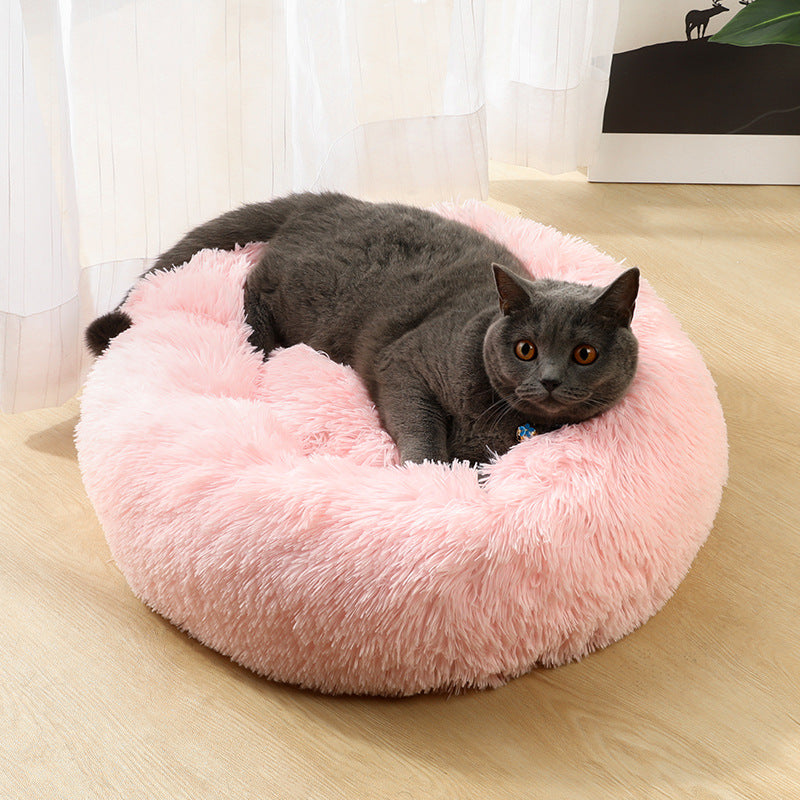 50cm Cozy Round Pet Bed – Plush Cat & Dog Bed with Non-Slip Base (Green) - Pets Preference
